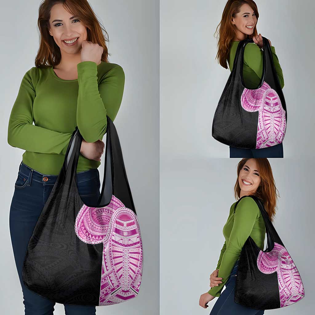 Samoan Art Tattoo Polynesian Pattern Grocery Bag Pink Out Color