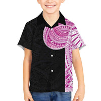 Samoan Art Tattoo Polynesian Pattern Kid Hawaiian Shirt Pink Out Color