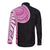 Samoan Art Tattoo Polynesian Pattern Long Sleeve Button Shirt Pink Out Color