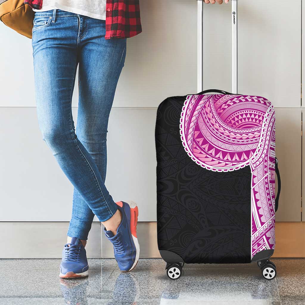 Samoan Art Tattoo Polynesian Pattern Luggage Cover Pink Out Color