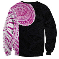 Samoan Art Tattoo Polynesian Pattern Sweatshirt Pink Out Color