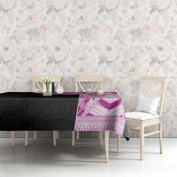 Samoan Art Tattoo Polynesian Pattern Tablecloth Pink Out Color