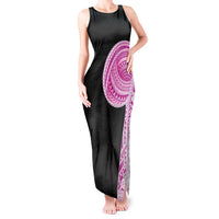 Samoan Art Tattoo Polynesian Pattern Tank Maxi Dress Pink Out Color