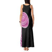 Samoan Art Tattoo Polynesian Pattern Tank Maxi Dress Pink Out Color
