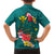 Aloha Kanaka Maoli Hawaii Flowers Hawaiian Shirt With Polynesian Pattern Teal Color