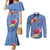 Bula Fiji Hibiscus and Plumeria Flowers Couples Matching Mermaid Dress and Long Sleeve Button Shirt Tapa Tattoo Polynesian Pattern