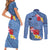 Bula Fiji Hibiscus and Plumeria Flowers Couples Matching Short Sleeve Bodycon Dress and Long Sleeve Button Shirt Tapa Tattoo Polynesian Pattern