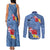 Bula Fiji Hibiscus and Plumeria Flowers Couples Matching Tank Maxi Dress and Long Sleeve Button Shirt Tapa Tattoo Polynesian Pattern