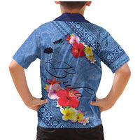 Bula Fiji Hibiscus and Plumeria Flowers Family Matching Mermaid Dress and Hawaiian Shirt Tapa Tattoo Polynesian Pattern