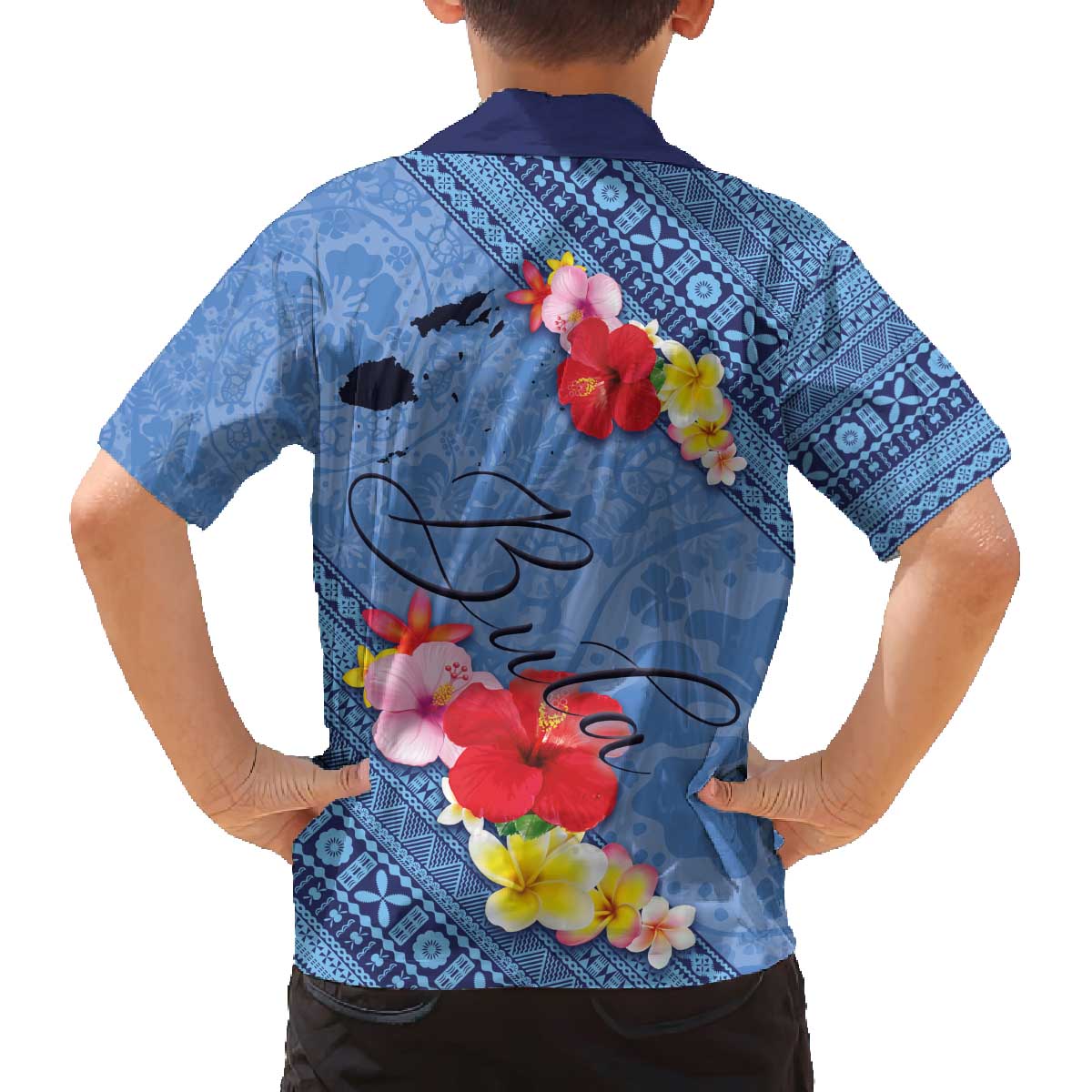 Bula Fiji Hibiscus and Plumeria Flowers Family Matching Puletasi and Hawaiian Shirt Tapa Tattoo Polynesian Pattern LT03 - Polynesian Pride