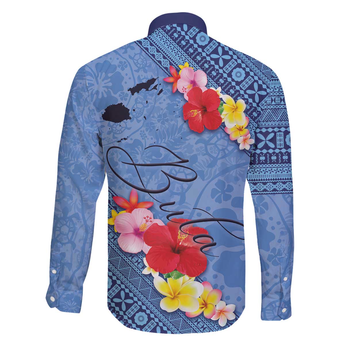 Bula Fiji Hibiscus and Plumeria Flowers Family Matching Puletasi and Hawaiian Shirt Tapa Tattoo Polynesian Pattern LT03 - Polynesian Pride