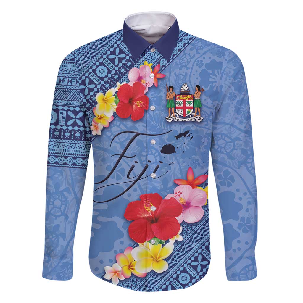 Bula Fiji Hibiscus and Plumeria Flowers Family Matching Tank Maxi Dress and Hawaiian Shirt Tapa Tattoo Polynesian Pattern