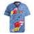 Bula Fiji Hibiscus and Plumeria Flowers Rugby Jersey Tapa Tattoo Polynesian Pattern