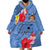 Bula Fiji Hibiscus and Plumeria Flowers Wearable Blanket Hoodie Tapa Tattoo Polynesian Pattern