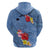 Bula Fiji Hibiscus and Plumeria Flowers Zip Hoodie Tapa Tattoo Polynesian Pattern