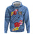Bula Fiji Hibiscus and Plumeria Flowers Zip Hoodie Tapa Tattoo Polynesian Pattern