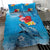 Hawaii Sea Turtle and Tropical Flowers Bedding Set Polynesian Tattoo Undersea Vibe