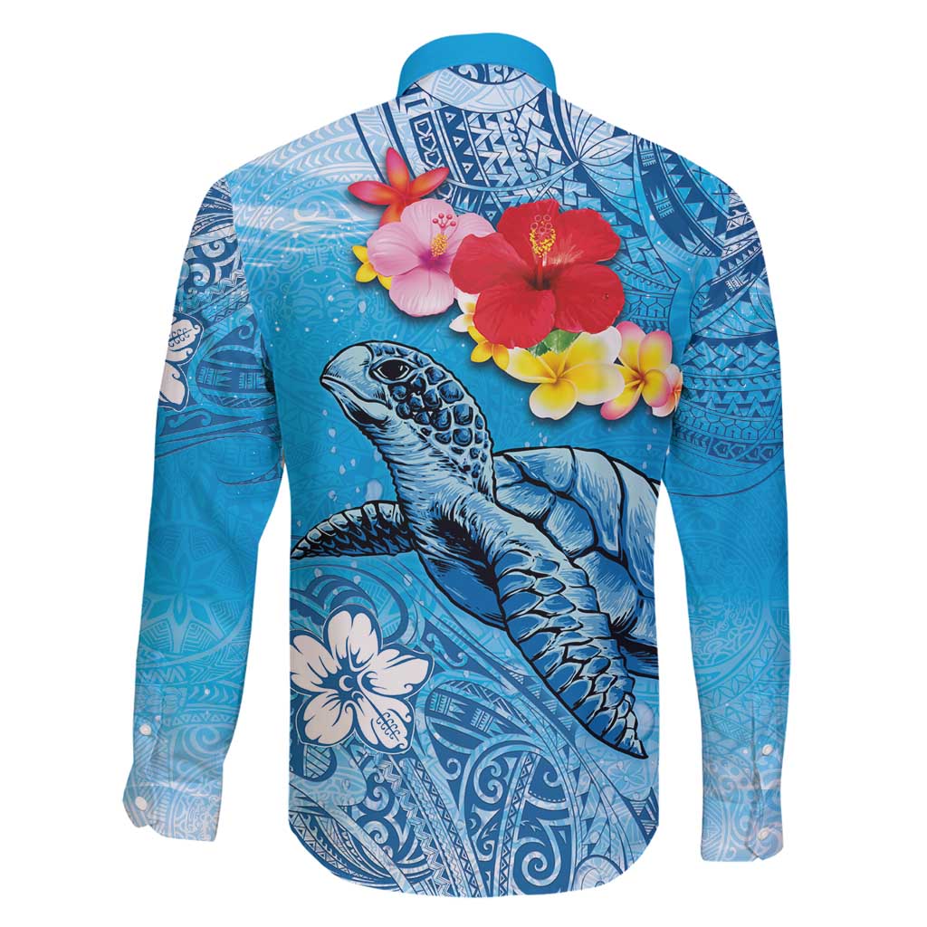 Hawaii Sea Turtle and Tropical Flowers Family Matching Mermaid Dress and Hawaiian Shirt Polynesian Tattoo Undersea Vibe