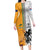 Custom Fiji and Australia Rugby Family Matching Long Sleeve Bodycon Dress and Hawaiian Shirt Aboriginal and Fijian Masi Pattern