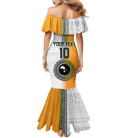 Custom Fiji and Australia Rugby Family Matching Mermaid Dress and Hawaiian Shirt Aboriginal and Fijian Masi Pattern LT03 - Polynesian Pride