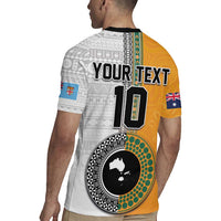 Custom Fiji and Australia Rugby Rugby Jersey Aboriginal and Fijian Masi Pattern