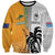 Custom Fiji and Australia Rugby Sweatshirt Aboriginal and Fijian Masi Pattern