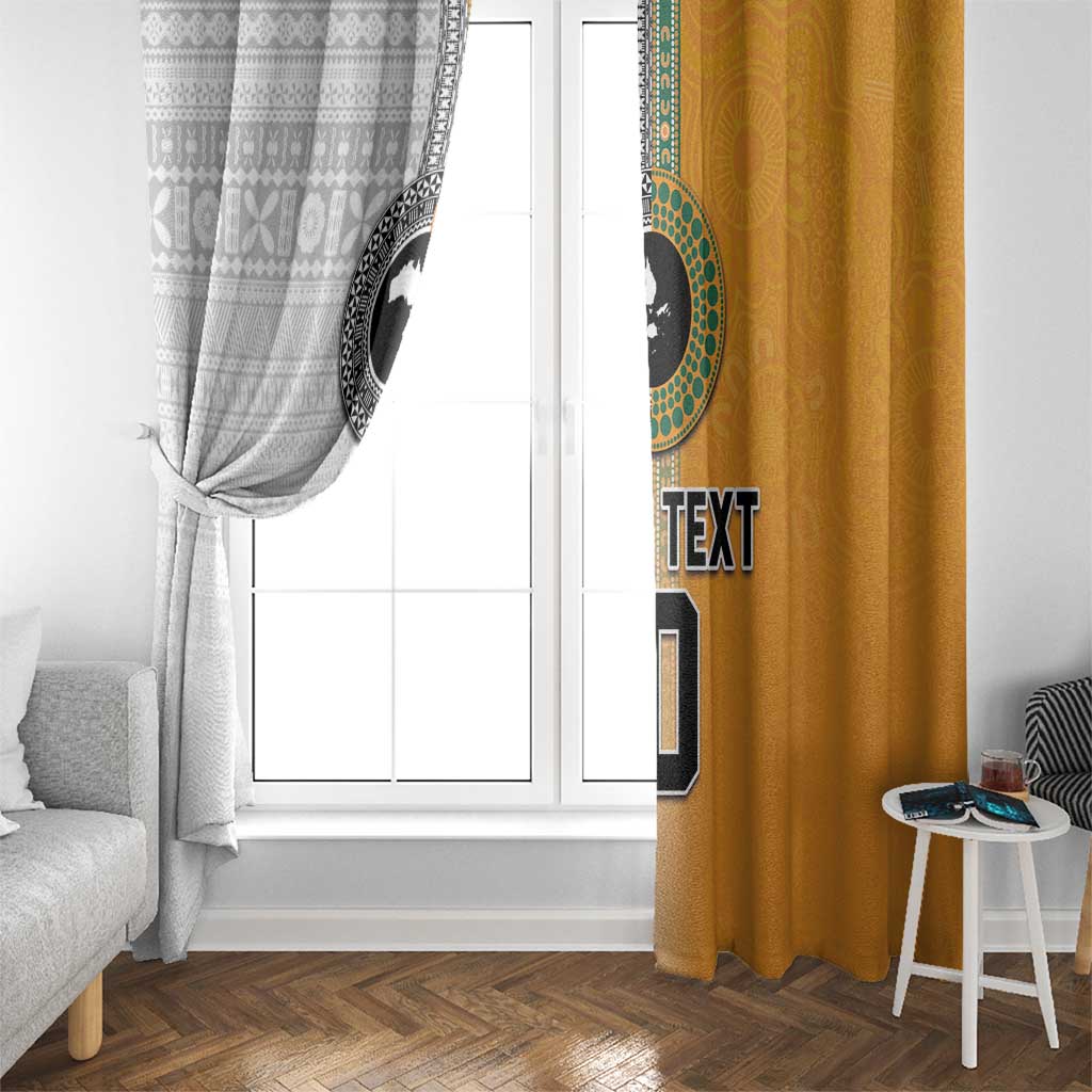 Custom Fiji and Australia Rugby Window Curtain Aboriginal and Fijian Masi Pattern