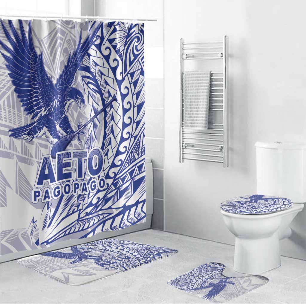 Samoa Pago Pago Aeto Bathroom Set Wingstyle Blue-White Color - Polynesian Pride