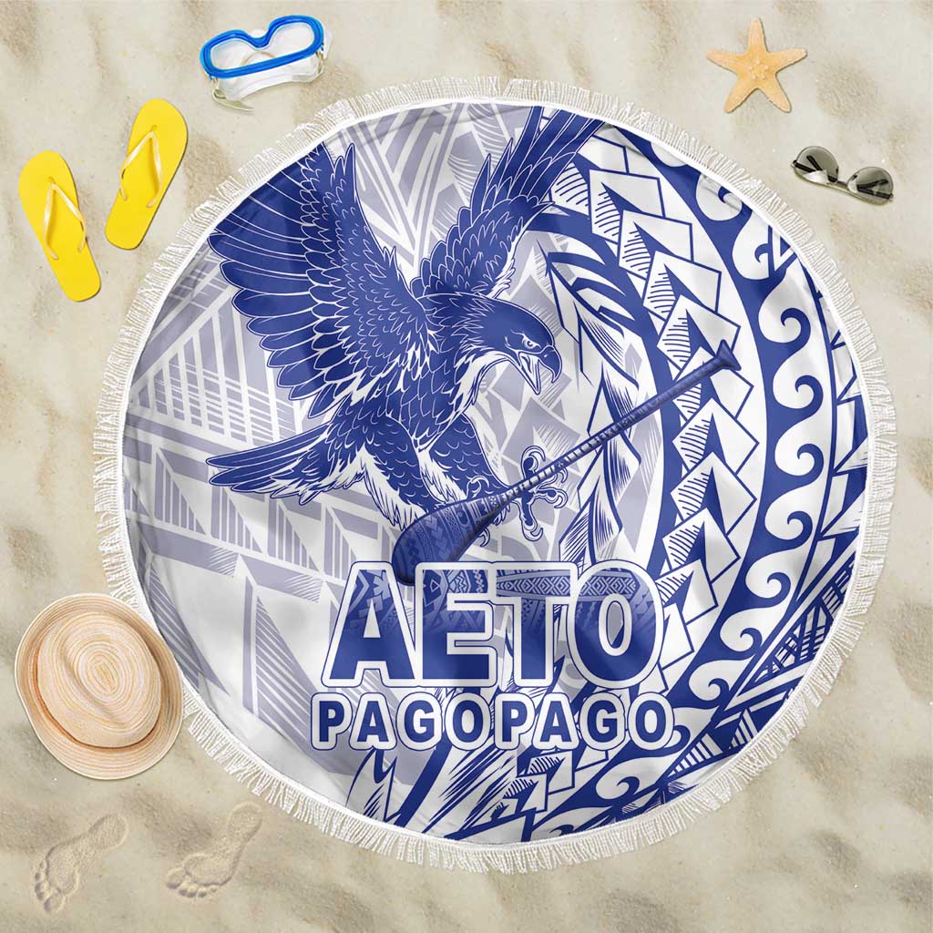 Samoa Pago Pago Aeto Beach Blanket Wingstyle Blue-White Color - Polynesian Pride
