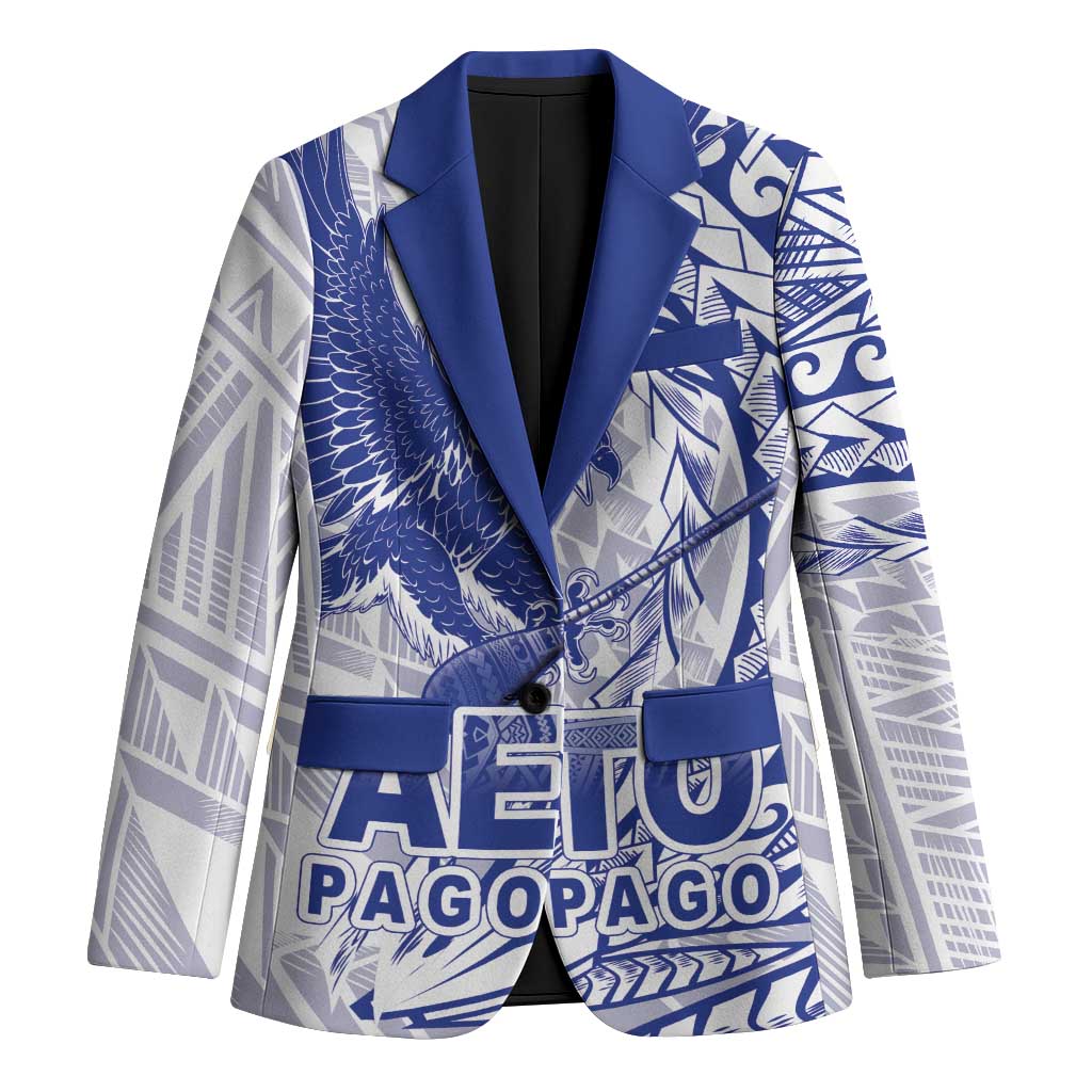 Samoa Pago Pago Aeto Blazer Wingstyle Blue-White Color - Polynesian Pride