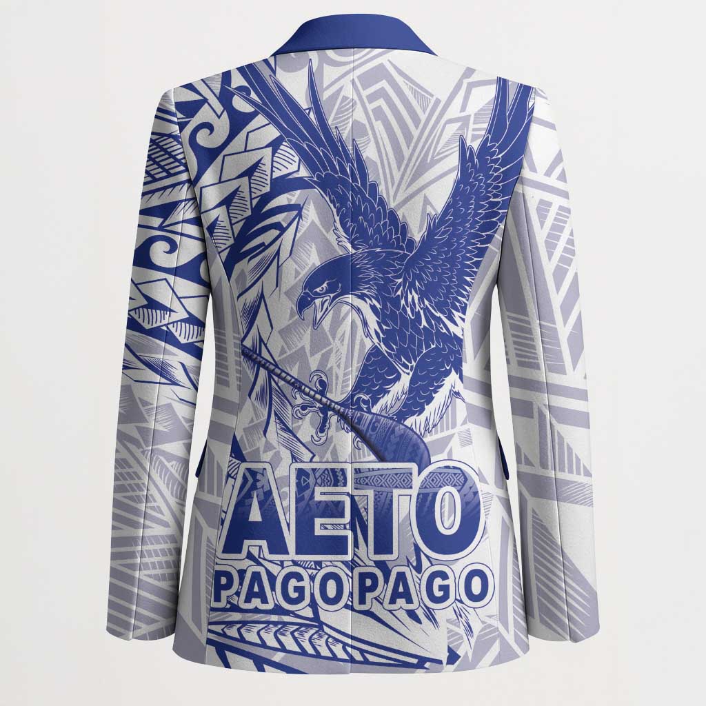Samoa Pago Pago Aeto Blazer Wingstyle Blue-White Color - Polynesian Pride