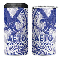 Samoa Pago Pago Aeto 4 in 1 Can Cooler Tumbler Wingstyle Blue-White Color - Polynesian Pride