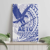 Samoa Pago Pago Aeto Canvas Wall Art Wingstyle Blue-White Color - Polynesian Pride