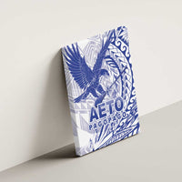 Samoa Pago Pago Aeto Canvas Wall Art Wingstyle Blue-White Color - Polynesian Pride