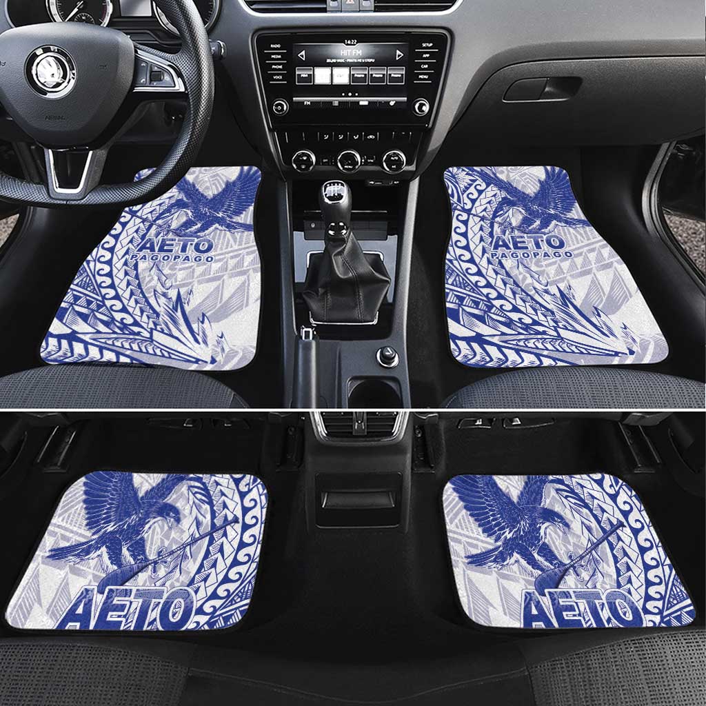 Samoa Pago Pago Aeto Car Mats Wingstyle Blue-White Color - Polynesian Pride
