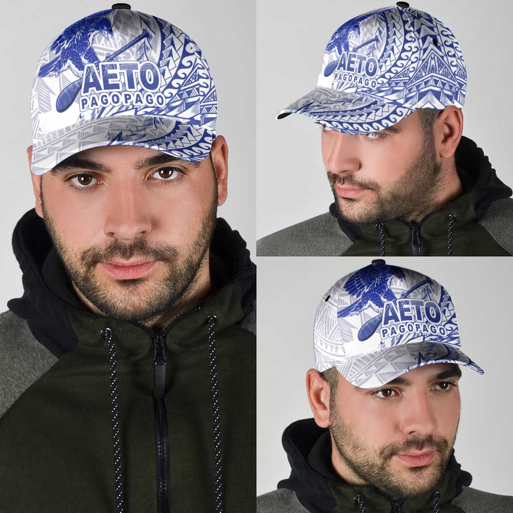 American Samoa Pago Pago Aeto Classic Cap Wingstyle Blue-White Color - Polynesian Pride