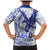Samoa Pago Pago Aeto Family Matching Mermaid Dress and Hawaiian Shirt Wingstyle Blue-White Color - Polynesian Pride