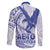 Samoa Pago Pago Aeto Family Matching Short Sleeve Bodycon Dress and Hawaiian Shirt Wingstyle Blue-White Color - Polynesian Pride
