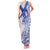 Samoa Pago Pago Aeto Family Matching Tank Maxi Dress and Hawaiian Shirt Wingstyle Blue-White Color - Polynesian Pride