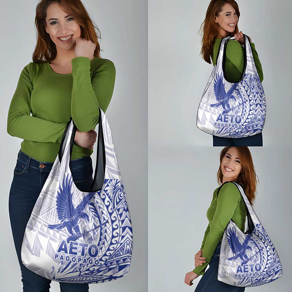 Samoa Pago Pago Aeto Grocery Bag Wingstyle Blue-White Color - Polynesian Pride