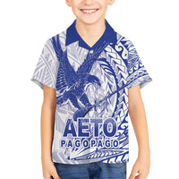Samoa Pago Pago Aeto Hawaiian Shirt Wingstyle Blue-White Color - Polynesian Pride