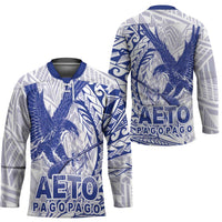Samoa Pago Pago Aeto Hockey Jersey Wingstyle Blue-White Color - Polynesian Pride