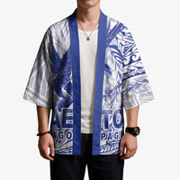Samoa Pago Pago Aeto Kimono Wingstyle Blue-White Color - Polynesian Pride