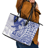 Samoa Pago Pago Aeto Leather Tote Bag Wingstyle Blue-White Color - Polynesian Pride