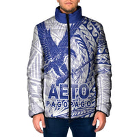 Samoa Pago Pago Aeto Padded Jacket Wingstyle Blue-White Color - Polynesian Pride