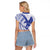 Samoa Pago Pago Aeto Raglan Cropped T Shirt Wingstyle Blue-White Color - Polynesian Pride