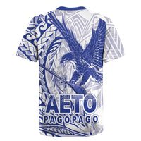 Samoa Pago Pago Aeto Rugby Jersey Wingstyle Blue-White Color - Polynesian Pride
