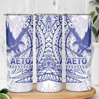 Samoa Pago Pago Aeto Skinny Tumbler Wingstyle Blue-White Color - Polynesian Pride