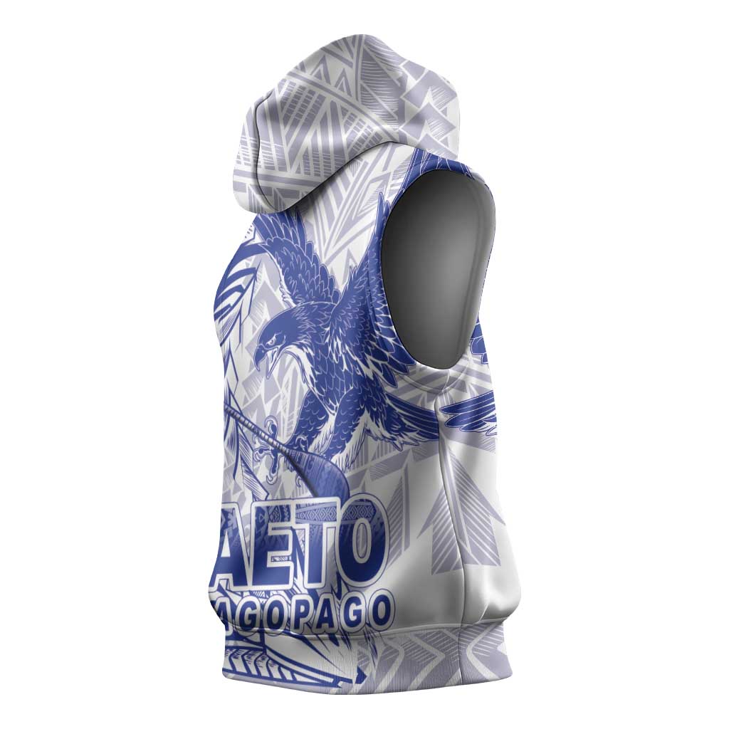 Samoa Pago Pago Aeto Sleeveless Hoodie Wingstyle Blue-White Color - Polynesian Pride