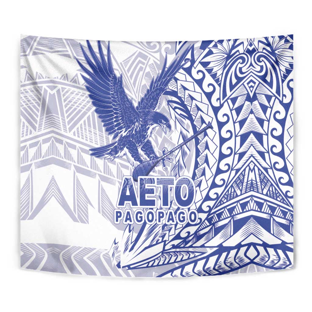 Samoa Pago Pago Aeto Tapestry Wingstyle Blue-White Color - Polynesian Pride